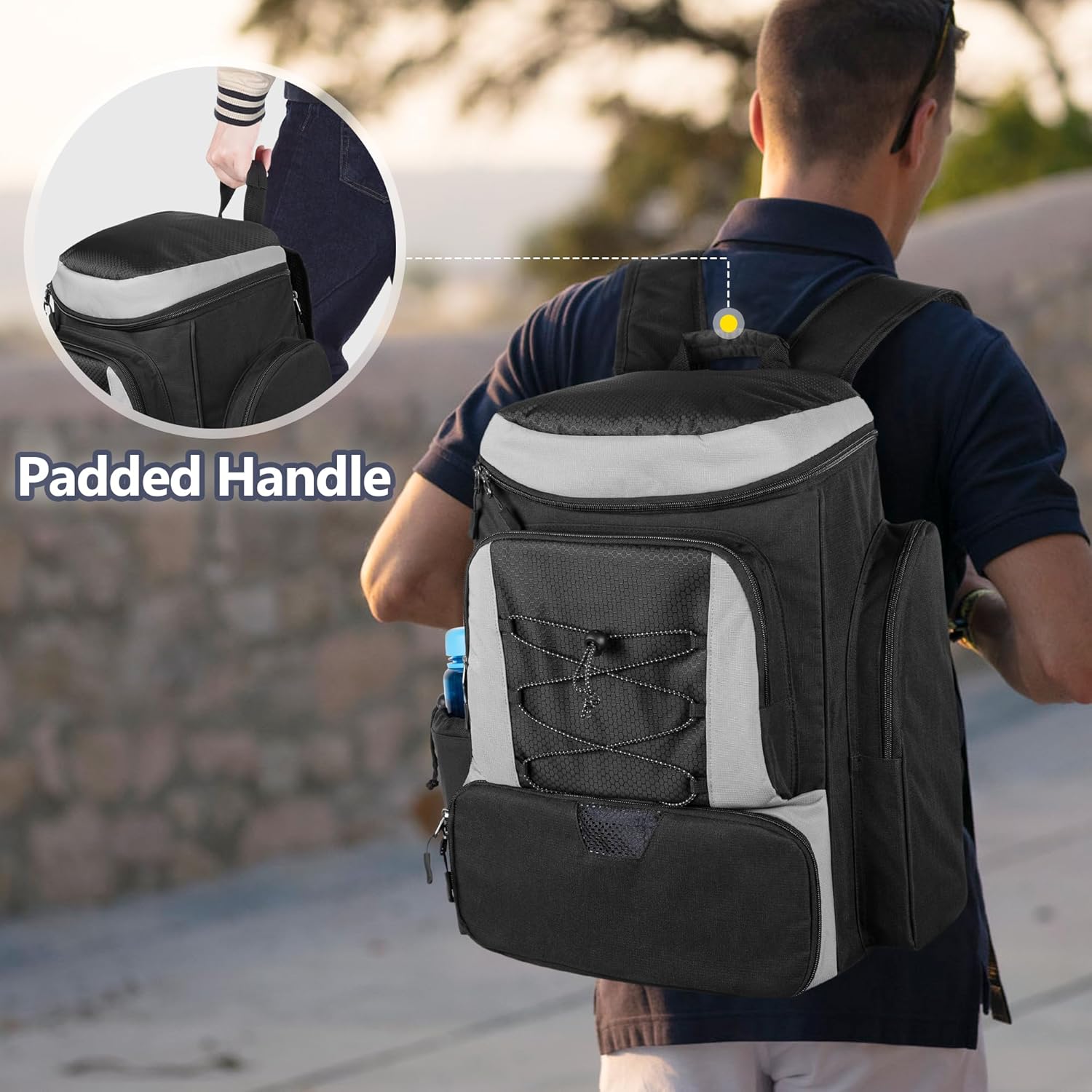 GOBUROS Pickleball Paddle Bag Backpack for 4 Rackets with Fence Hook, Pickleball Equipment Bag with Shoe Compartment for Men Women, Bag Only