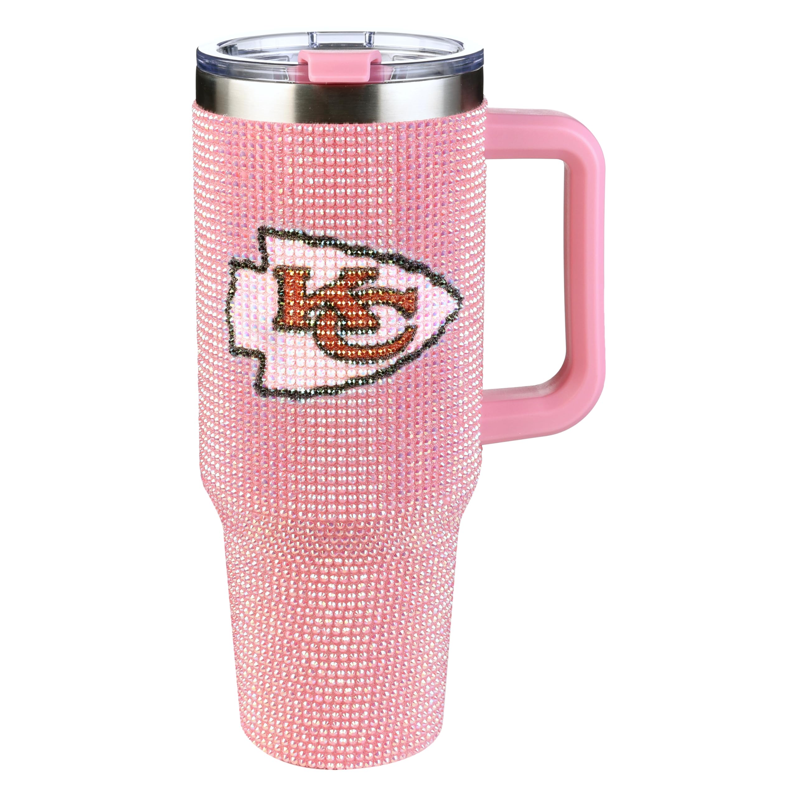 The Memory Company Officially Licensed 40oz Pink Bling Game Day Tumbler, Kansas City Chiefs