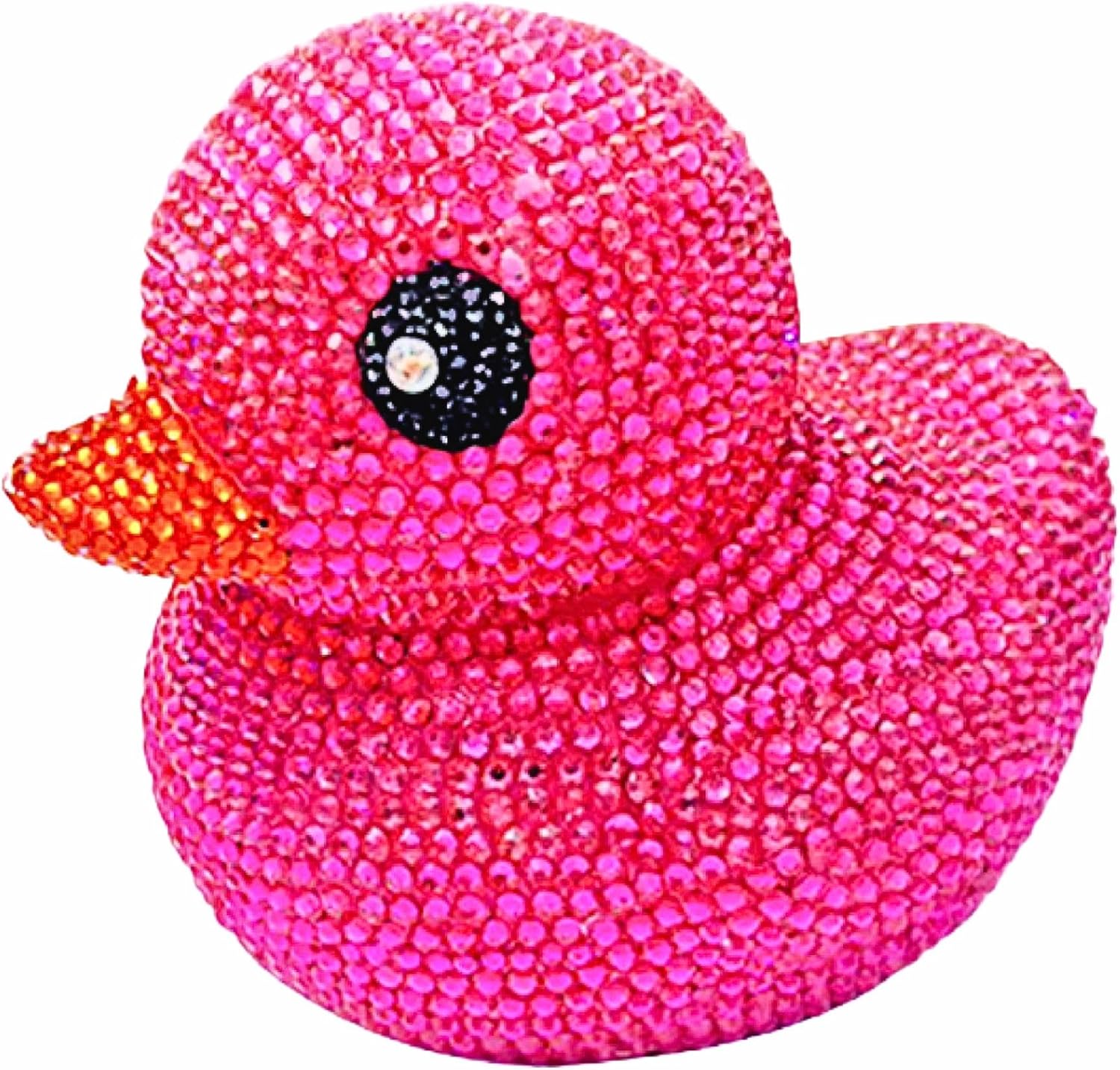 Cheer Duck 6-Inch Rhinestone Good Luck Ducks, Cheerleading Competition You've Been Ducked Cheerleader Gift with Optional Glitter Bow (Hot Pink)