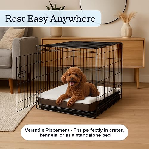 Miniatura 6 de PETMAKER Cama ortopédica para perros, cama para perros de espuma viscoelástica de 2 capas con funda Sherpa lavable a máquina, cama para perros