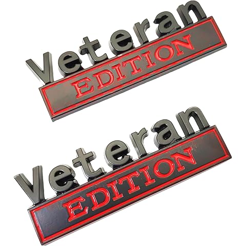2PCS Veteran Edition Car Metal Emblem Special Decal 3D Letters Bumper Badge Truck A...