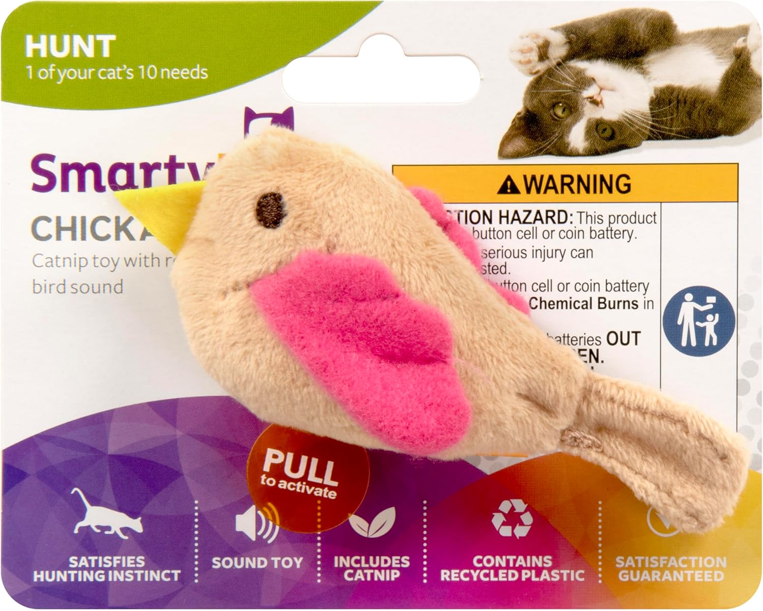 Chiadee Chirp Eic Sound Cat Toy, Contains Catnip,