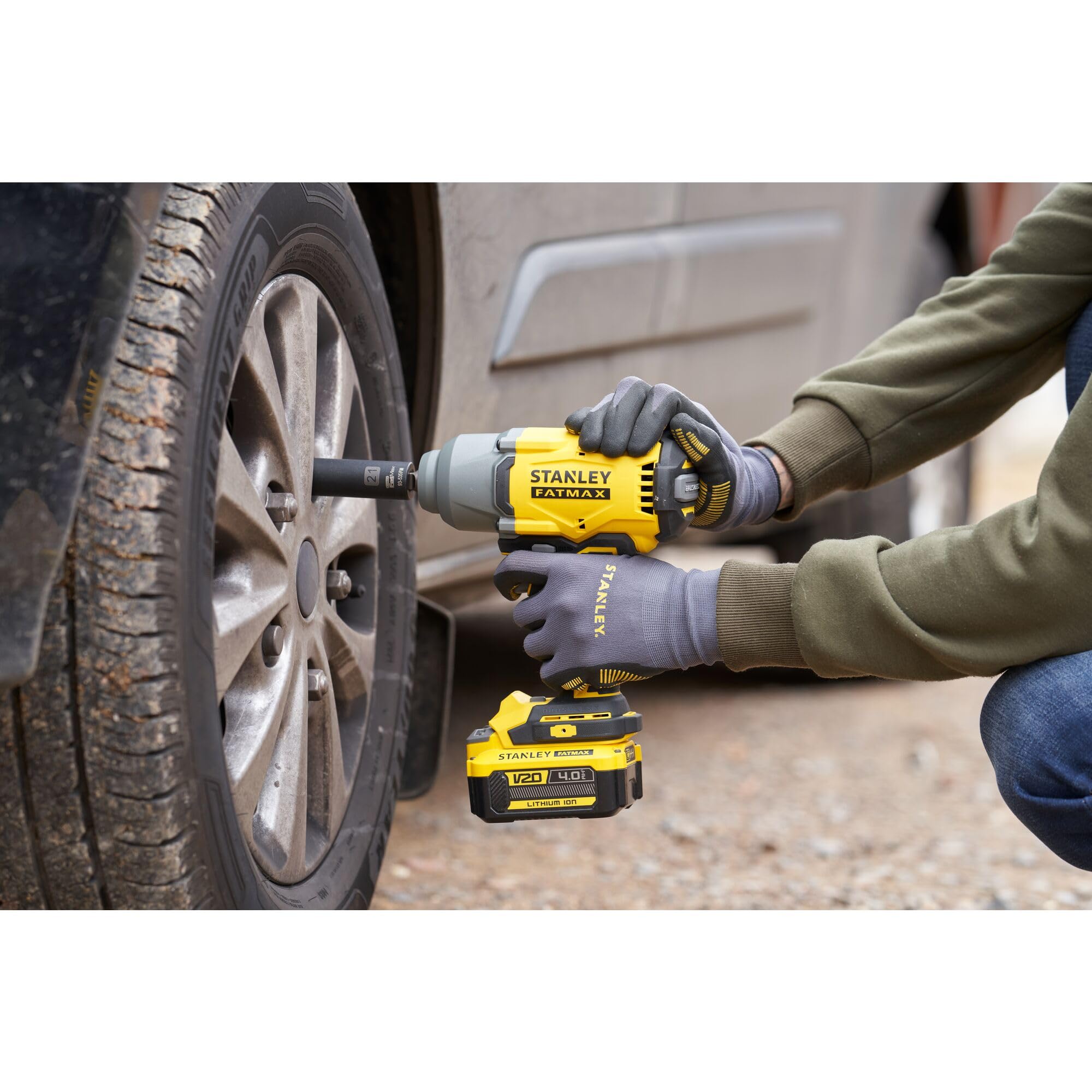Stanley Clé de Impacto BRUSHLESS V20 Li-ION 18V 1/2" 949Nm, velocidad 0-400/1.200/2.000 RPM, impactos 0-2.600 ipm. Sin cargador/batería pour Pros et bricoleurs, idéal pour Bricolage fiable