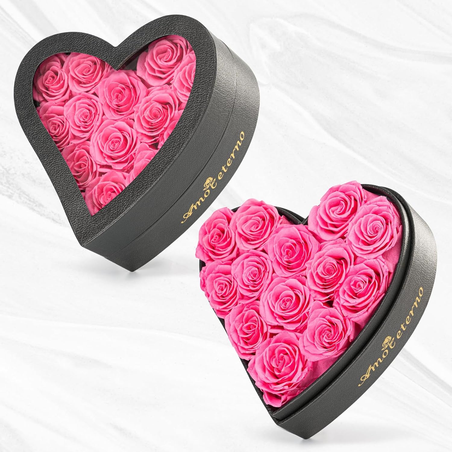 Flower, Forever Roses in A Box, Fresh Flowers, Birthday Gifts for Her, Women, Mom, Girlfriend, Wife, Grandma,Pink Forever Roses