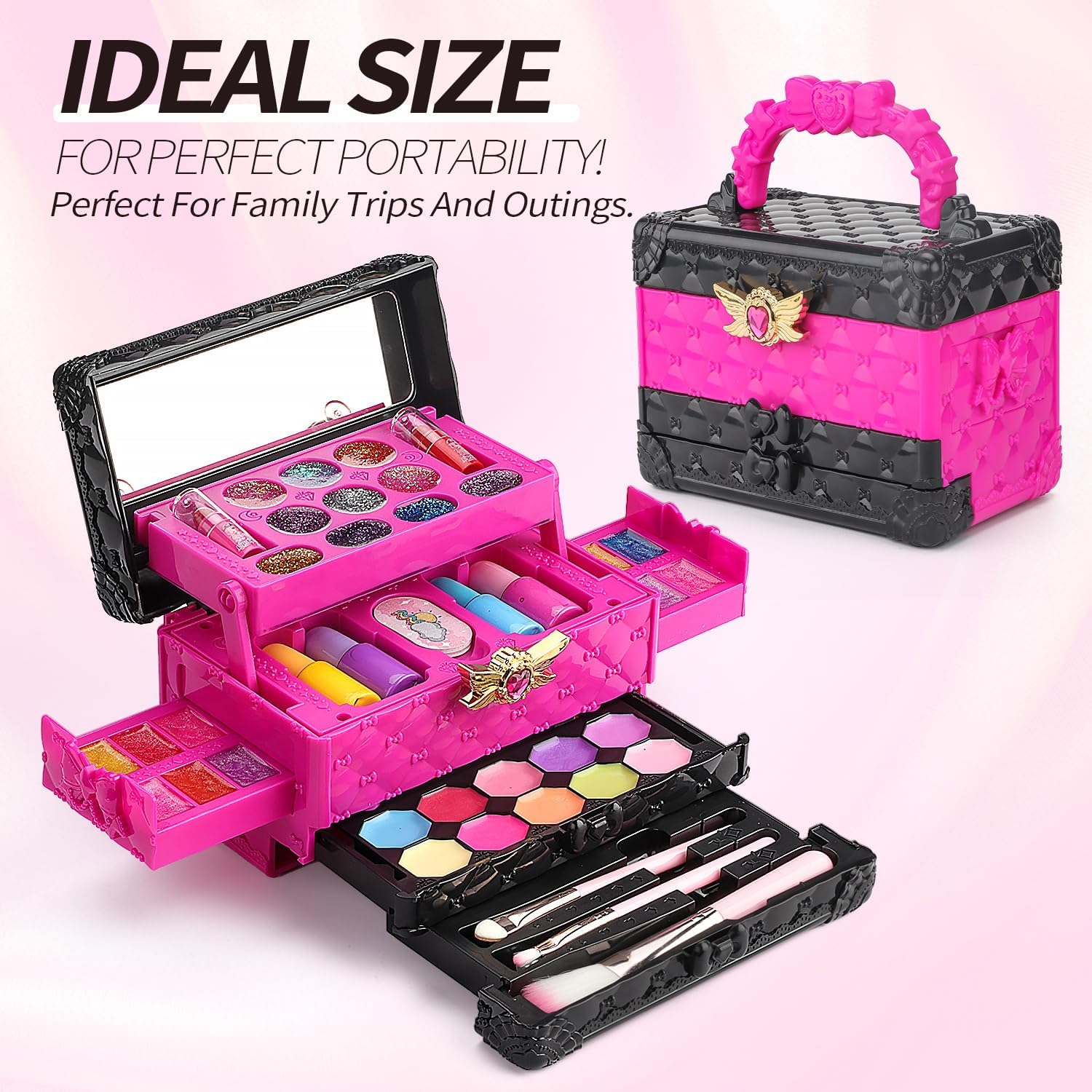 IMAGICTOWN Kids Makeup Sets for Girls 5-8 - Non-Toxic Play Makeup Kit for Toddlers 3-4 - Maquillaje para Niñas - Girls Makeup Kit Age 4-6 - Perfect Toddler Makeup Set - Image 4