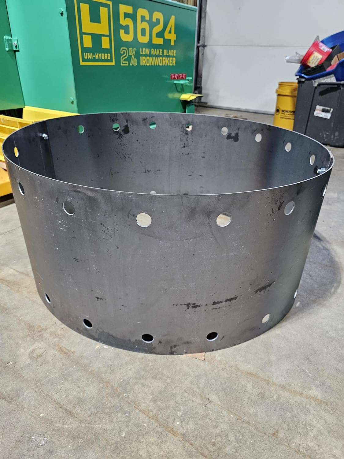 No Smoke Campfire Fire Pit Ring Liner.Draft & Vent Holes 11 Gauge Steel. 30" x 14" Ships Two Panels.