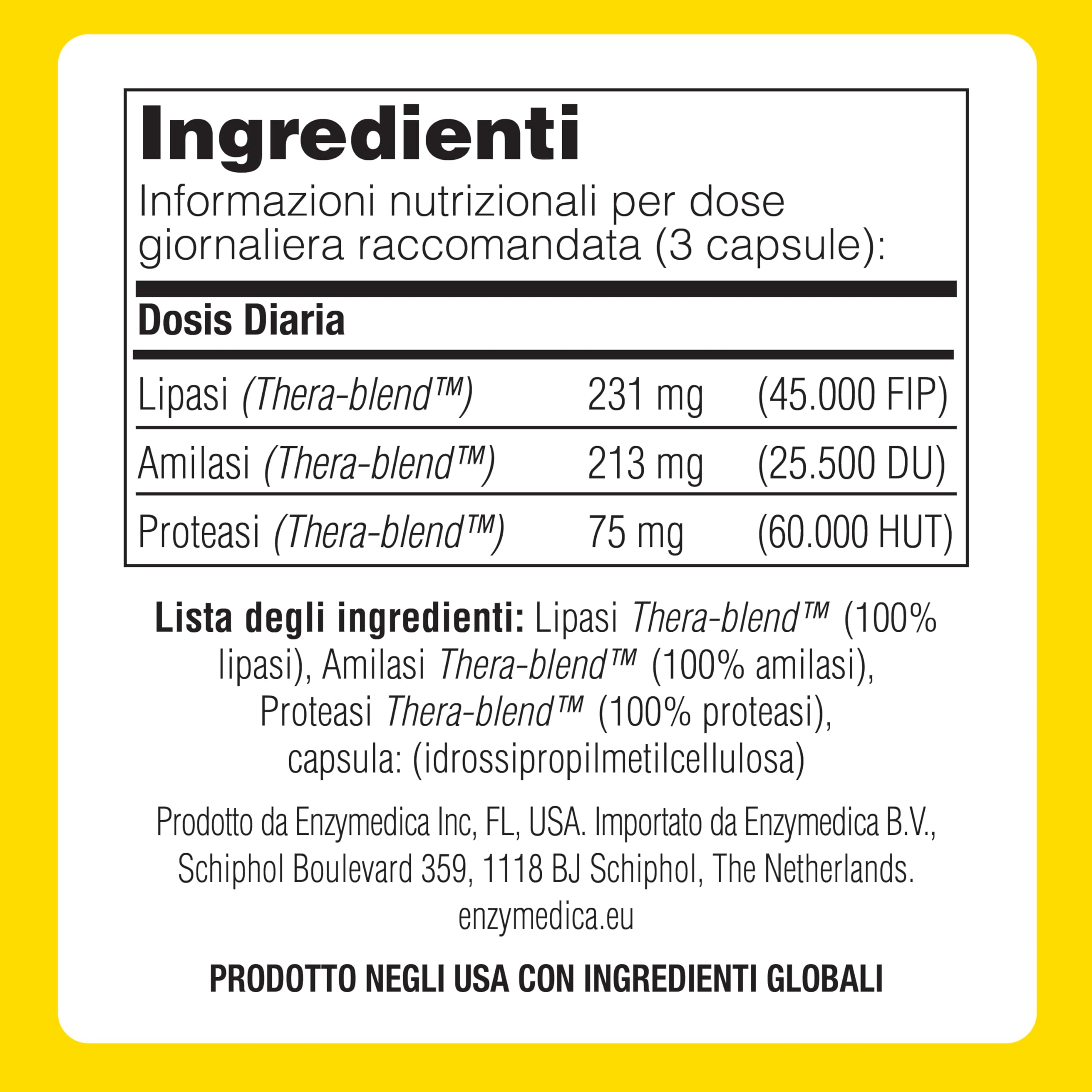 Enzymedica, Lypo Gold, Integratore Alimentare con Enzimi Digestivi per Irregolarità e Gonfiore Addominale, per Dieta Keto, Gluten Free, Senza Lattosio, Vegano, 120 Capsule