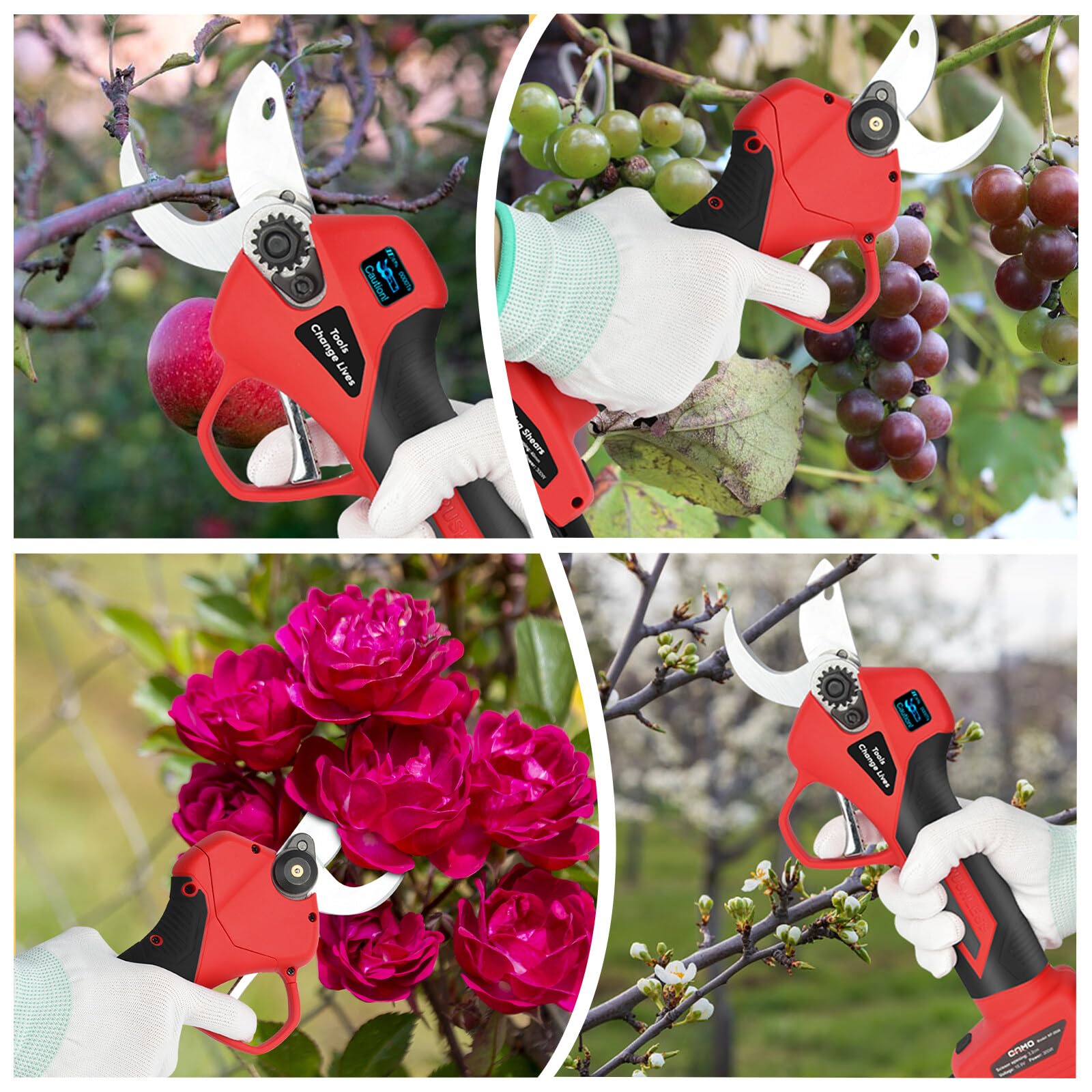 Sécateur électrique sans Fil avec Écran: 40 mm Secateur Electrique Professionnel - vec 2 * 2.0Ah Batteries - Sécateur pour Le Jardinage, Les Arbres fruitiers : Amazon.fr: Jardin