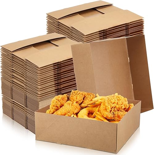 50 bandejas de cartón de 4 esquinas, bandejas de papel de estadio, bandejas de cartón para aperitivos, bandejas de papel para estadio, cajas de