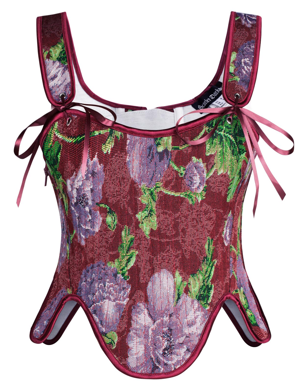SCARLET DARKNESS Dames Korsett Bovenstuk Lange Mouwen Corset Top Gesmokte Taille Renaissance Bustier, zwart, S