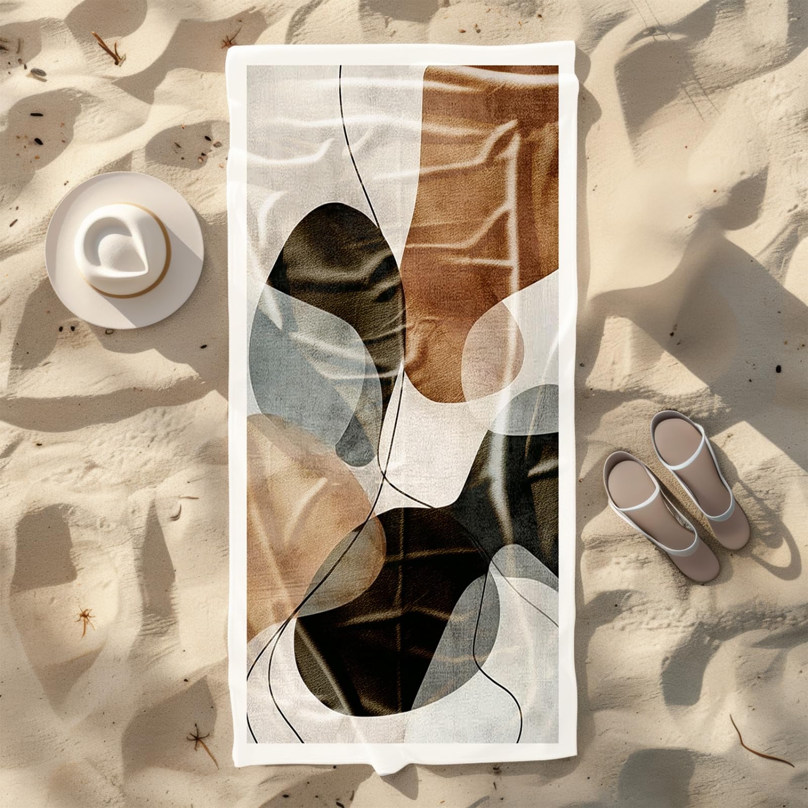 Générique Serviette de Plage 100X200 Graffiti Brun