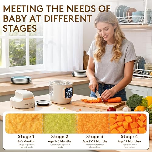 Miniatura 3 de Fabricante de alimentos para bebés, molinos de alimentos de vidrio para bebés, licuadora de alimentos para bebés para puré de bebé, fruta, carne,