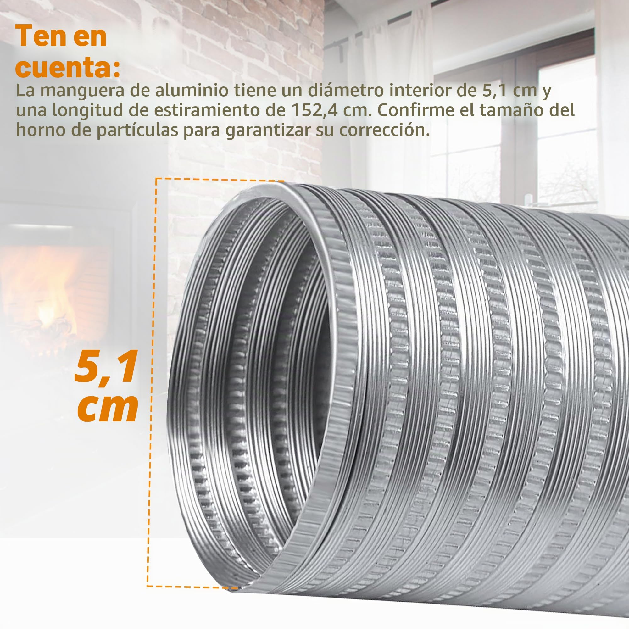 Kit de entrada de aire fresco para estufa de pellets, tubo de 2 x 60 pulgadas, cubierta transpirable y abrazaderas