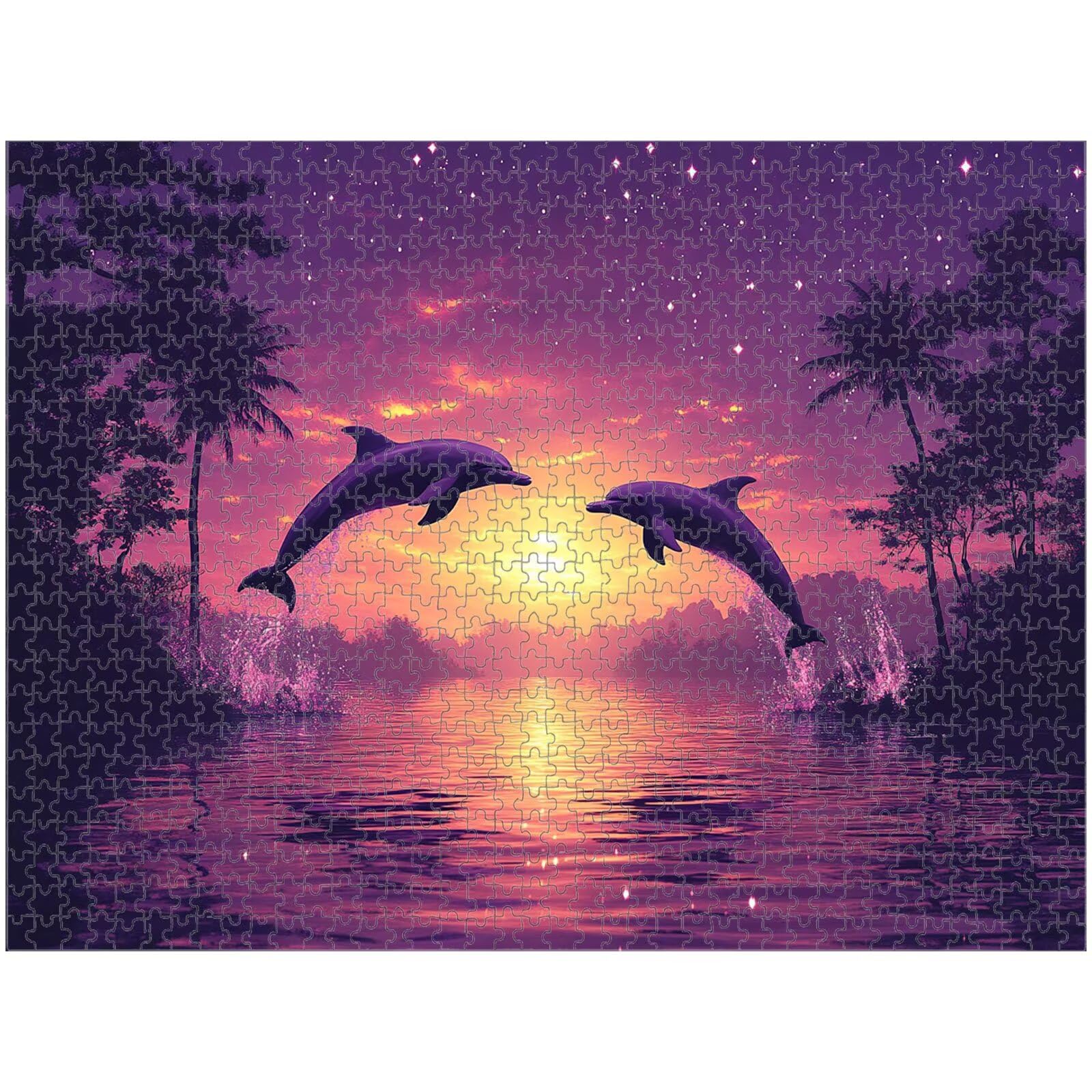 1000 Pezzi Puzzle Adulti Delfino & Cielo stellato Decorazione Murale 1T#922