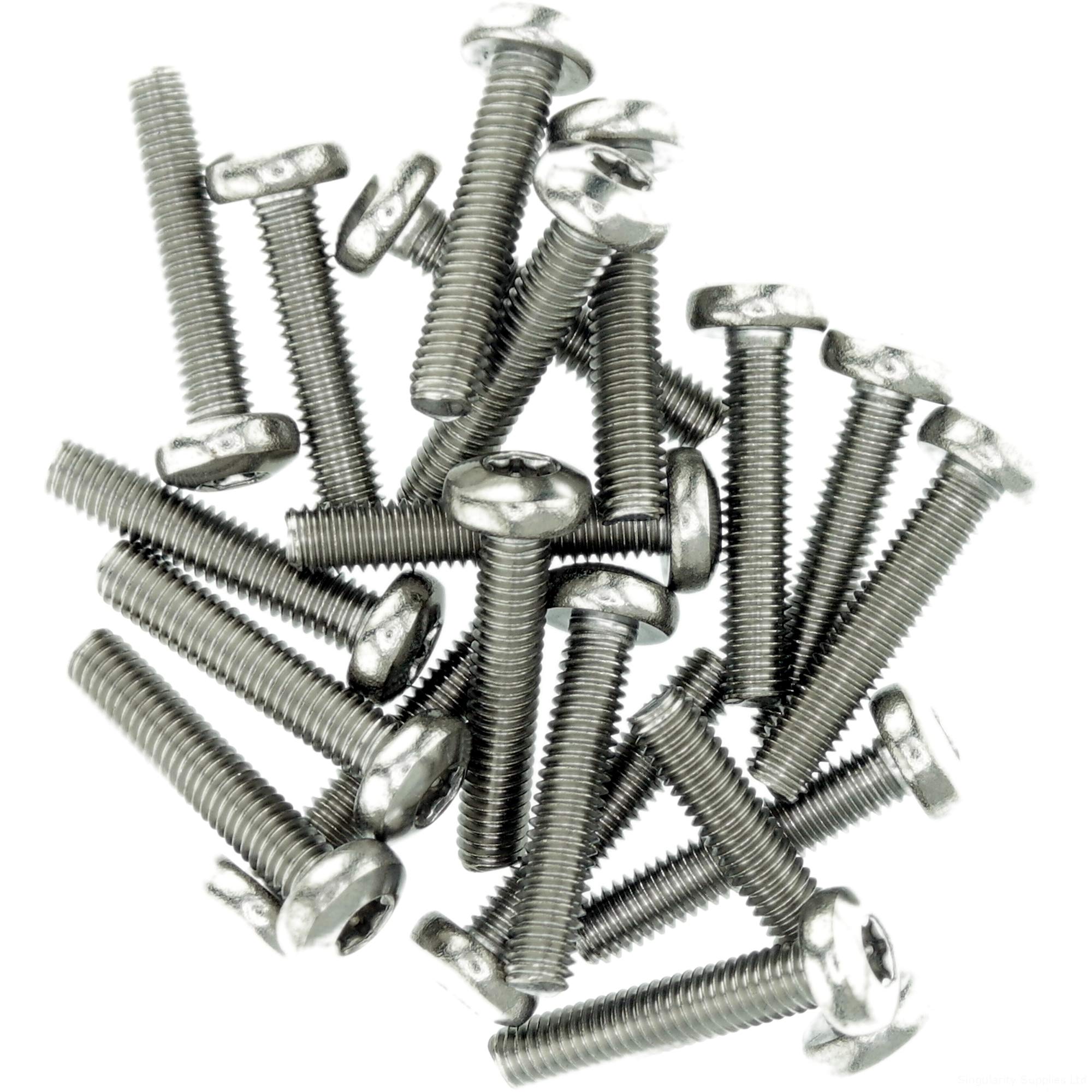 Singularity Supplies M6 (6Mm X 30Mm) Tx Pan Thread Rolling Screw - Stainless Steel (A2) (Pack Of 20)