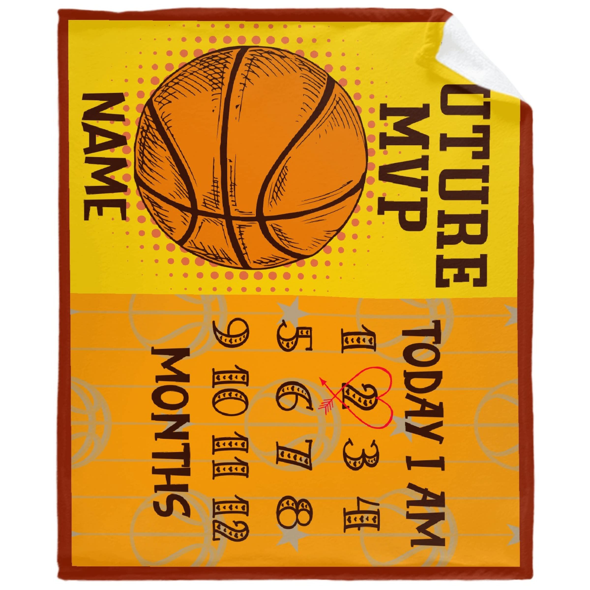 Lynnezilla Personalized Baby Month Blanket Name Blanket | Monthly Milestone Blanket for Newborn Boy Girl | 60