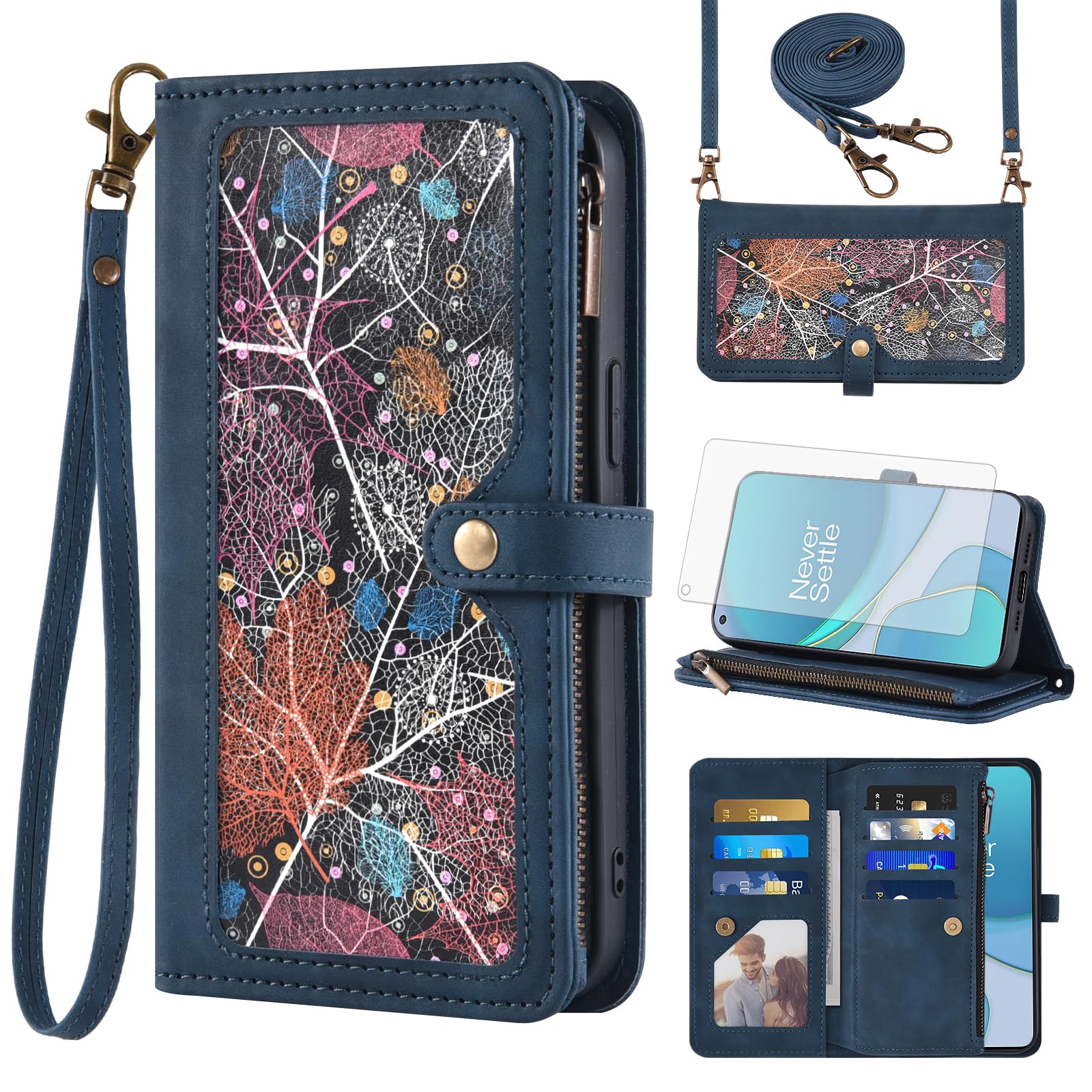 Coque portefeuille OnePlus 9R clapet support et cordon amovible - 8
