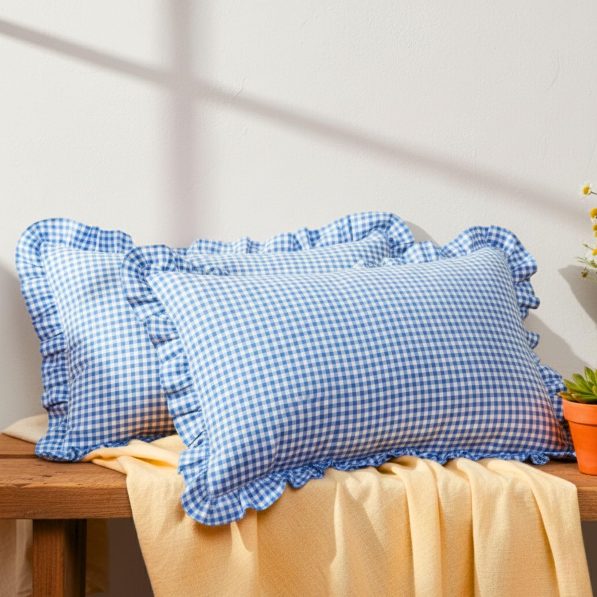 Red Pillow Covers - Set of 2 | Checkered Pillow Cases -12