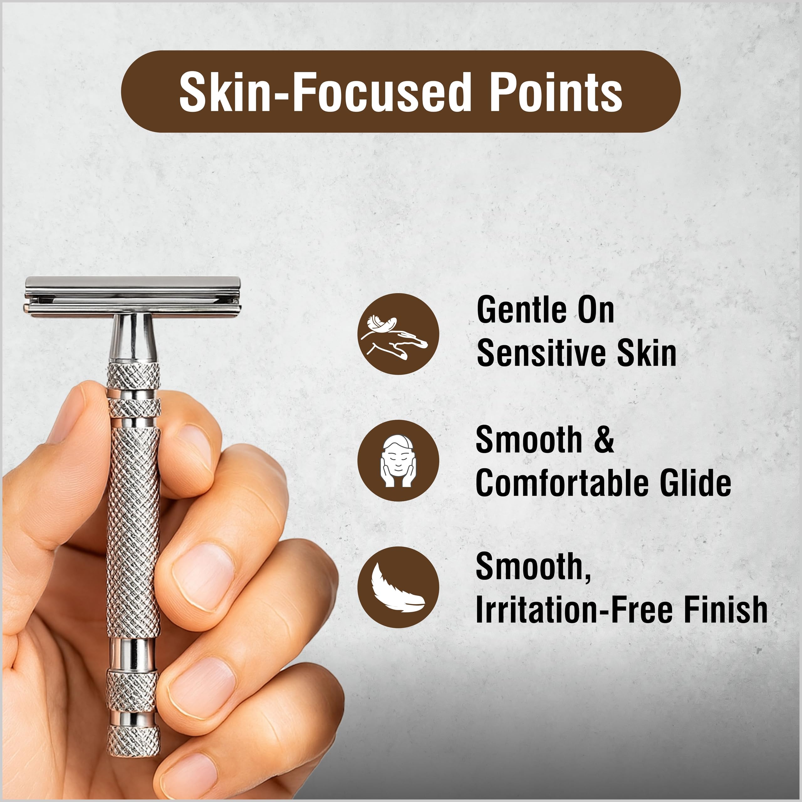 BRAUNTON Double Edge Safety Razor | Classic Safety Razor With Metal Handle |Fits all Double Edge Safety Blades Eliminates Nicks & Cuts | Gifts For Men 1