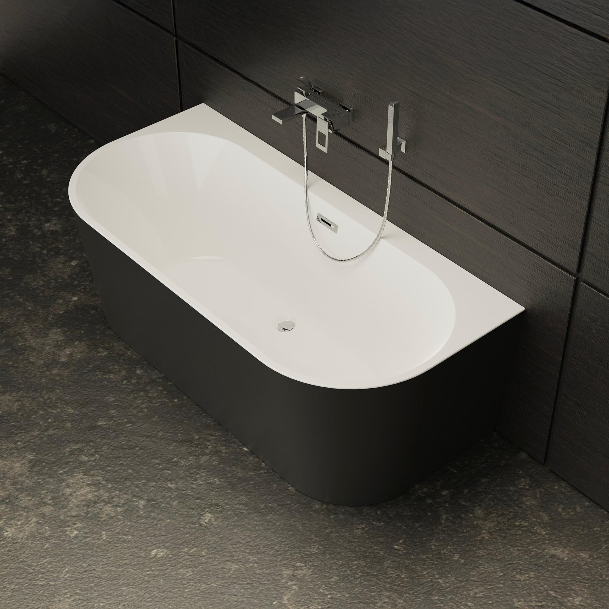 Baignoire Ilot Naos 170 noire 170 x80 x58 cm, by SPALINA