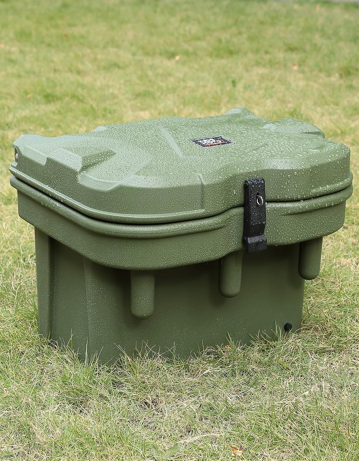 KEMIMOTO UTV Bed Storage Box 5.5GAL Compatible with Polaris Ranger 1000 XP 900 800 700 570 500, Polaris General 1000 Cargo Box Hard 21L Bed Toolbox, Green