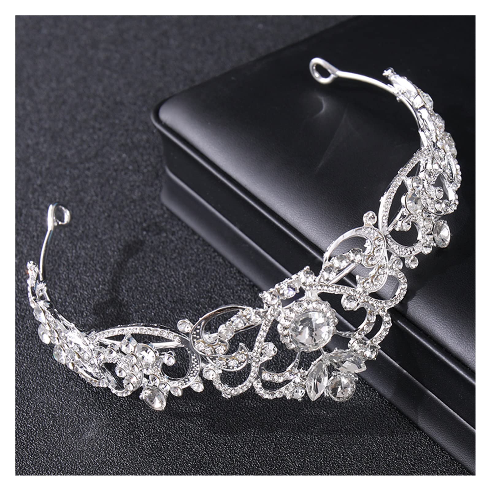 Barokowy Kryształ Rhinestone Korona Tiara Bal Diadem Dla Dziewczyny Kobiety Ślubne Akcesoria Do Włosów Biżuteria Ozdoby Chluba Tiara (Kolor Metalu: Złoty)