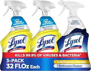 Lysol All-Purpose Disinfecting Cleaner Spray, Lemon Breeze & Island Breeze, Kills 99.9% Germs, Bleach-Free, 32oz Pack of 3