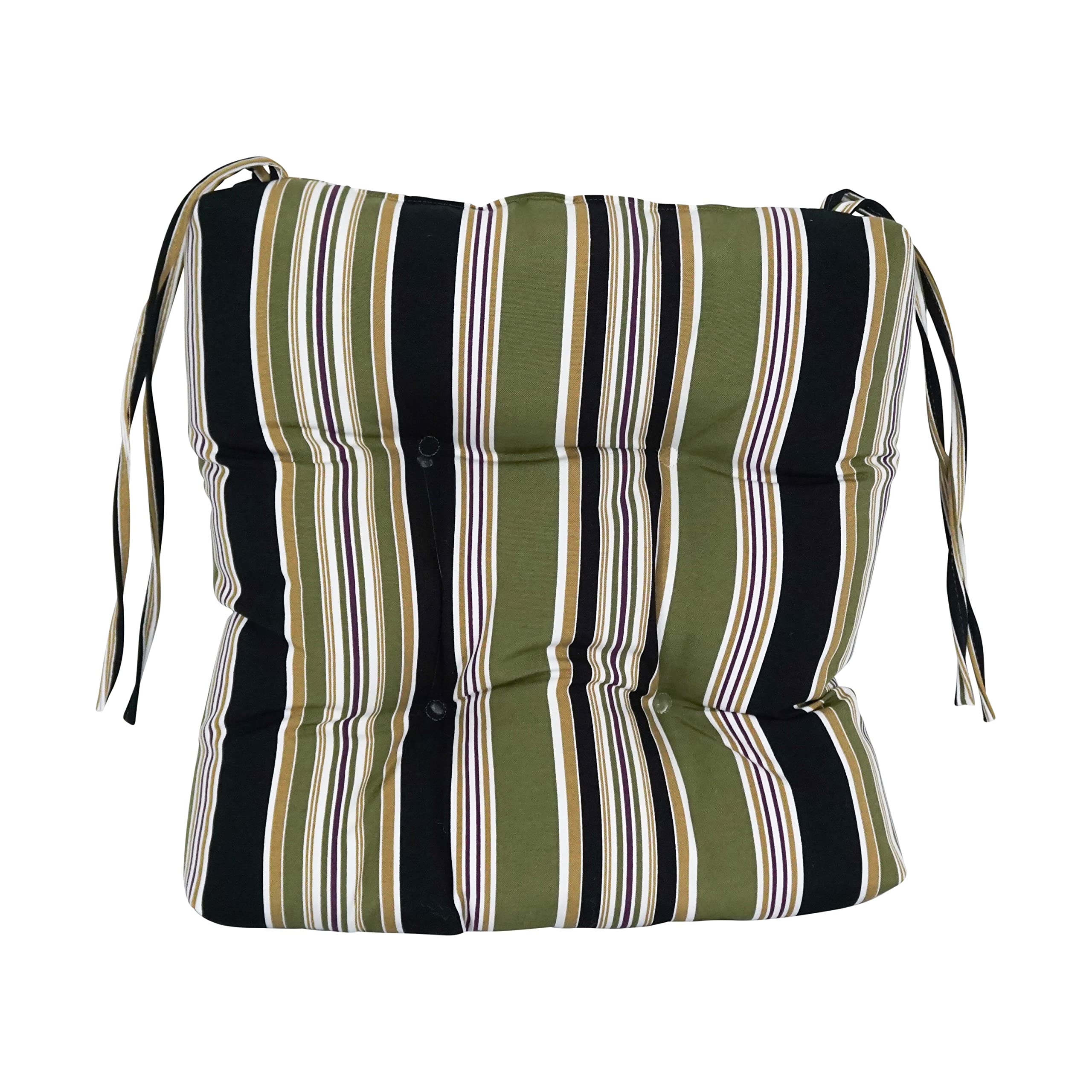 16-Inch Spun Polyester Patterned Outdoor Square Tufted Chair Cushions (Set Of 6) 916X16Sq-T-6Ch-Reo-13