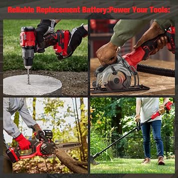 POWTREE 2Pack 8.0AH Replacement for Craftsman 20V Battery Compatible with Craftsman V20 Battery Lithium CMCB205 CMCB204 CMCB201 CMCB202 CMCB206 CMCD700C1 CMCS500B 20 Volt Power Tools