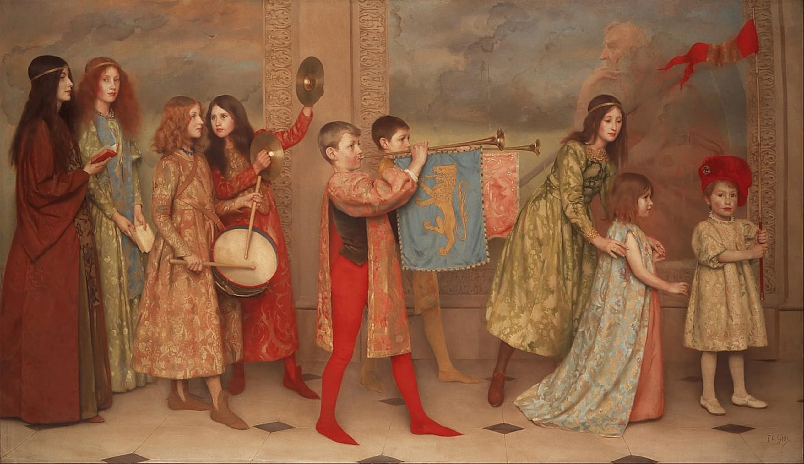 ARTXLXXBN Famous Art Print Poster Vintage Wall Art a Pageant of Childhood by Famous painter Canvas Art Poster for Home Decor 60x90cm