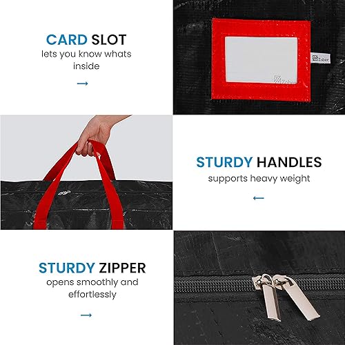 Miniatura 5 de Bolsa de almacenamiento para árbol de Navidad Zober - Se adapta a árboles artificiales de 7.5 pies - Bolsa de árbol de Navidad de plástico,