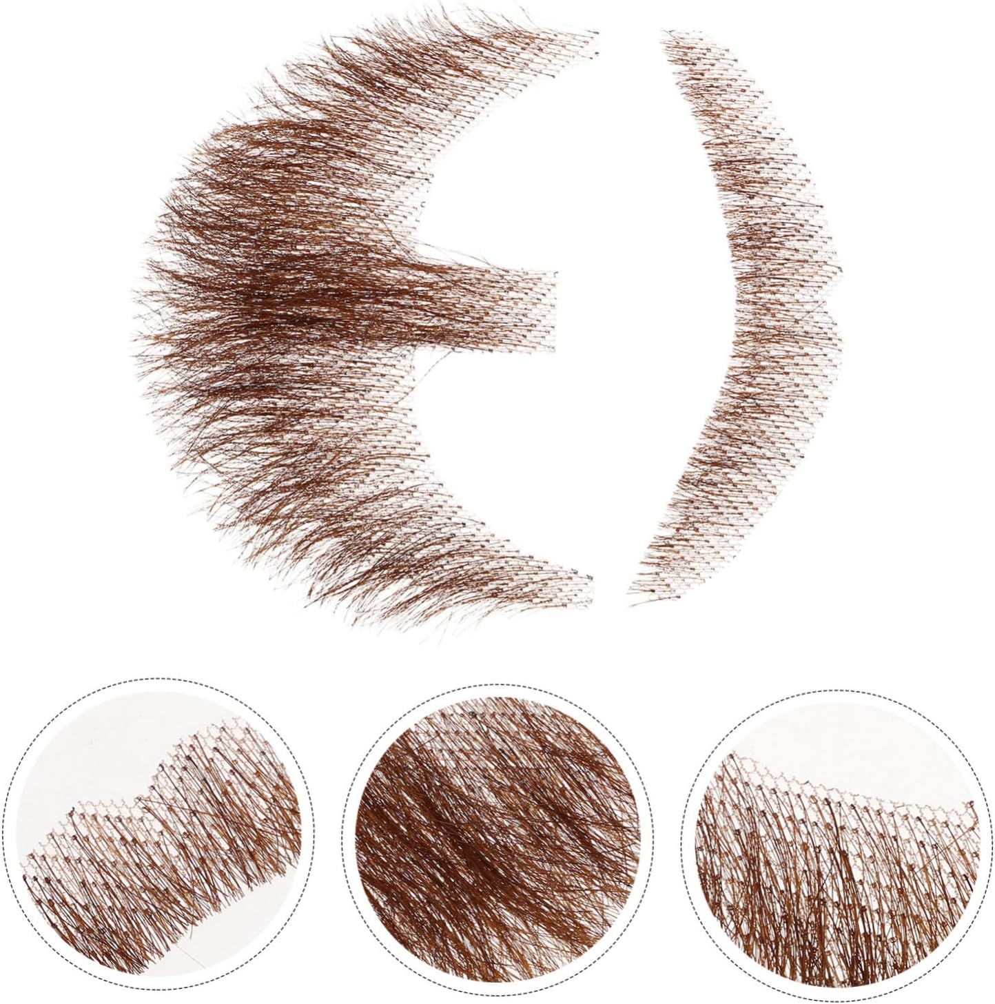 1set Realistic Fake Beard Men Cosplay Natural Appearance for Halloween Parties Theater and Movie Props Versatile Facial Hair Accessories Light Brown