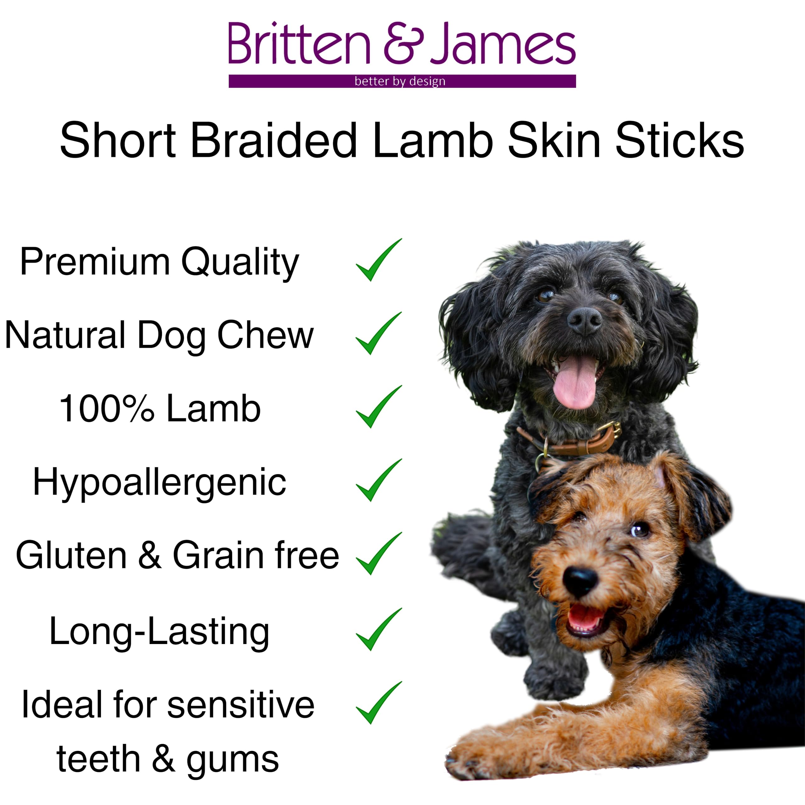 20 Thick Braided Lamb Skin Sticks for Dogs (350g). Natural Long-Lasting Dog Chew Treats -Gluten and Grain Free. Shorter 4” Variety - Image 2
