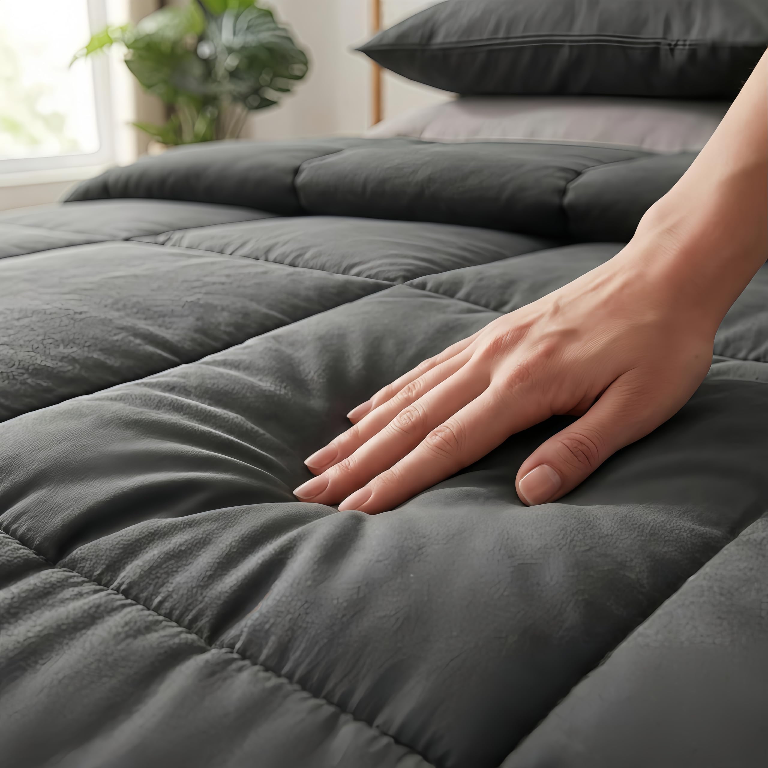 Anfaru Easy Comfort 2-in-1 Bettdecke, ultraleichte & waschbare Mikrofaser Steppdecke, schnelltrocknend, vereint Decke und Bezug, 4 Jahreszeiten Decke, ultraweich für optimalen Schlafkomfort
