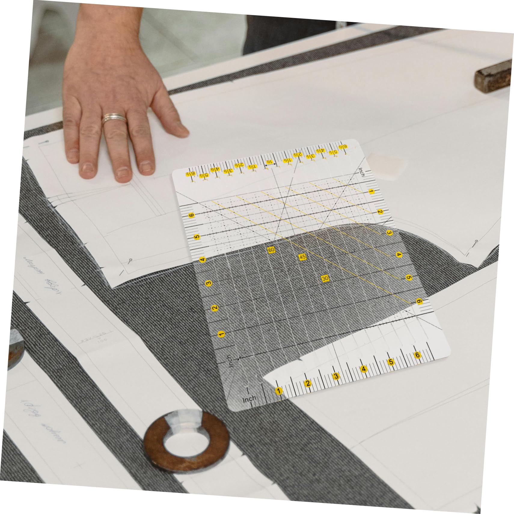 Transparentes Quadratisches Quiltlineal aus Kunststoff
