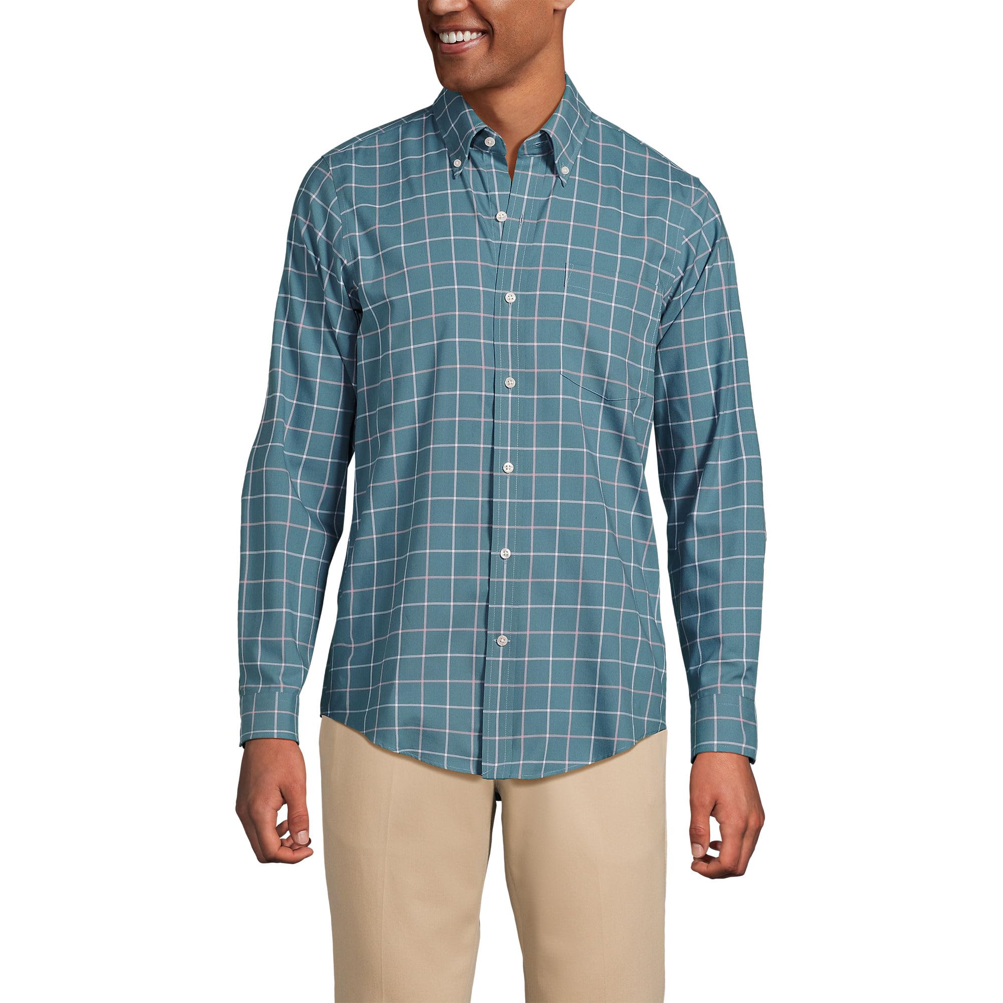 Lands' End Men's Traditional Fit No Iron Twill Shirt