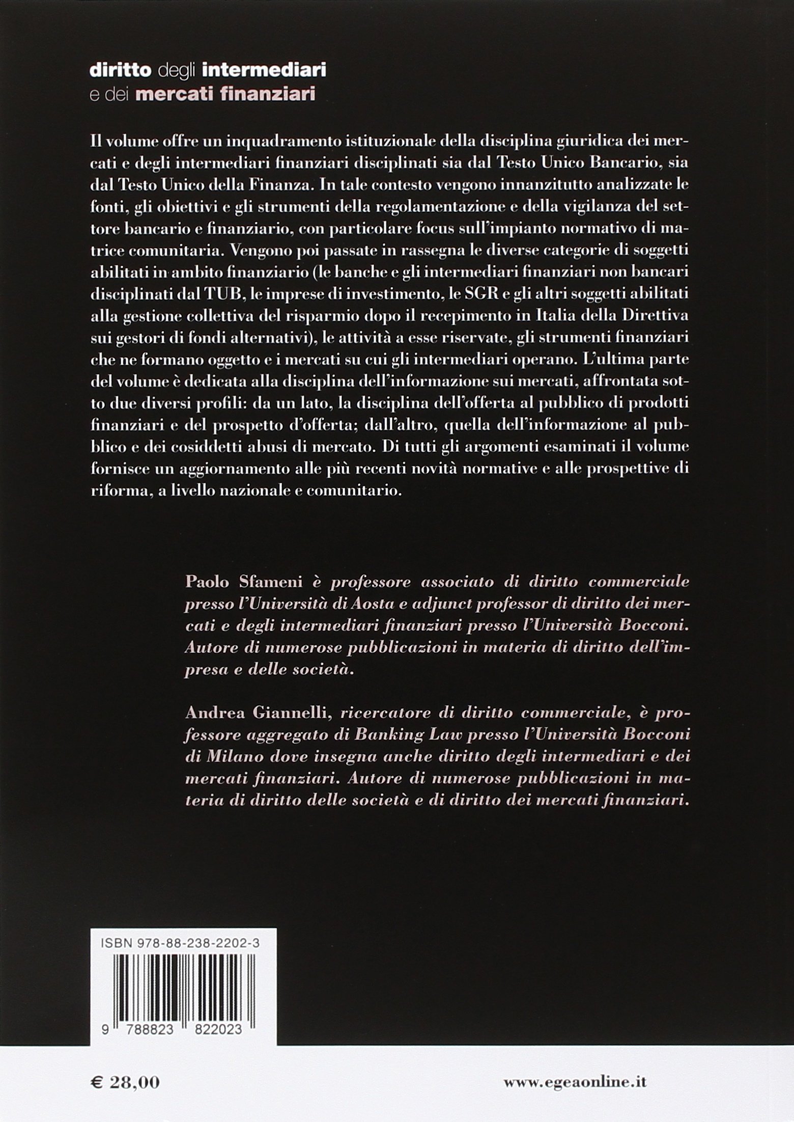 Diritto degli intermediari e dei mercati finanziari