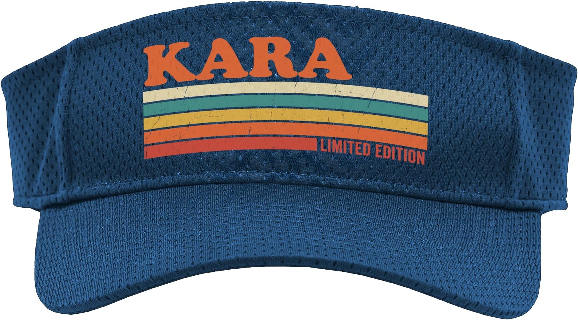 Kara Retro Personalized First Name Vintage Stripes Sport Sun Visor