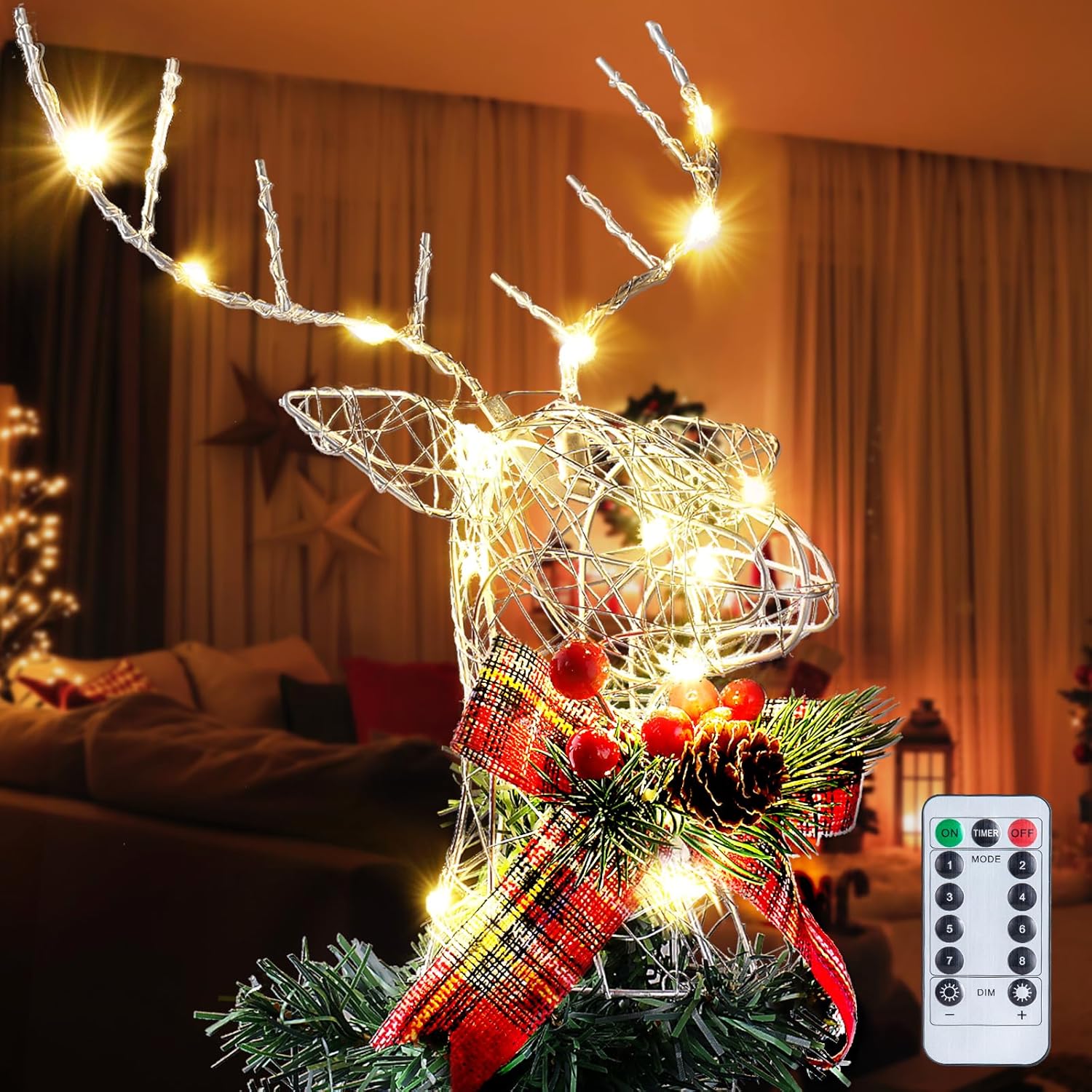 OHOBABY Christmas Tree Topper 9.8 inch LED Lighted
