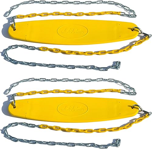 Miniatura 2 de Swing-N-Slide WS 5110 - Dos asientos de columpio amarillos de servicio extremo con un columpio de pie, paquete de actualización, amarillo