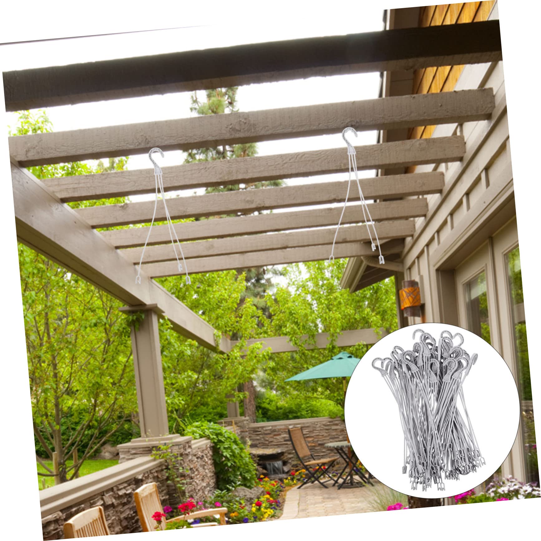 INOOMP 50 Pièces Crochet chlorophytum support de suspension cintre jardinière suspendue d'extérieur décor rétro Petits crochets crochet pot de fleur matière première plastique blanche