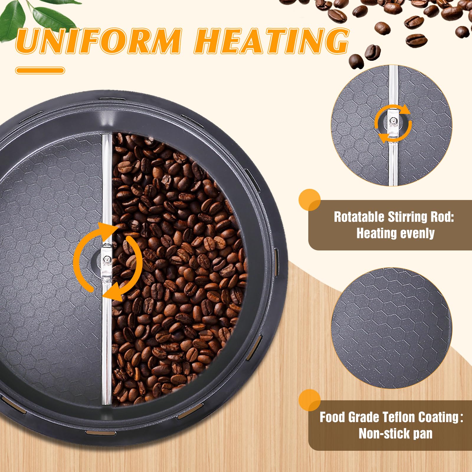 YUCHENGTECH Torréfacteur de Café 500g Torréfacteur de Grain de Café Machine à Torréfier le Café 0-240℃ Torrefacteur Cafe Grain avec Minuterie 1200W