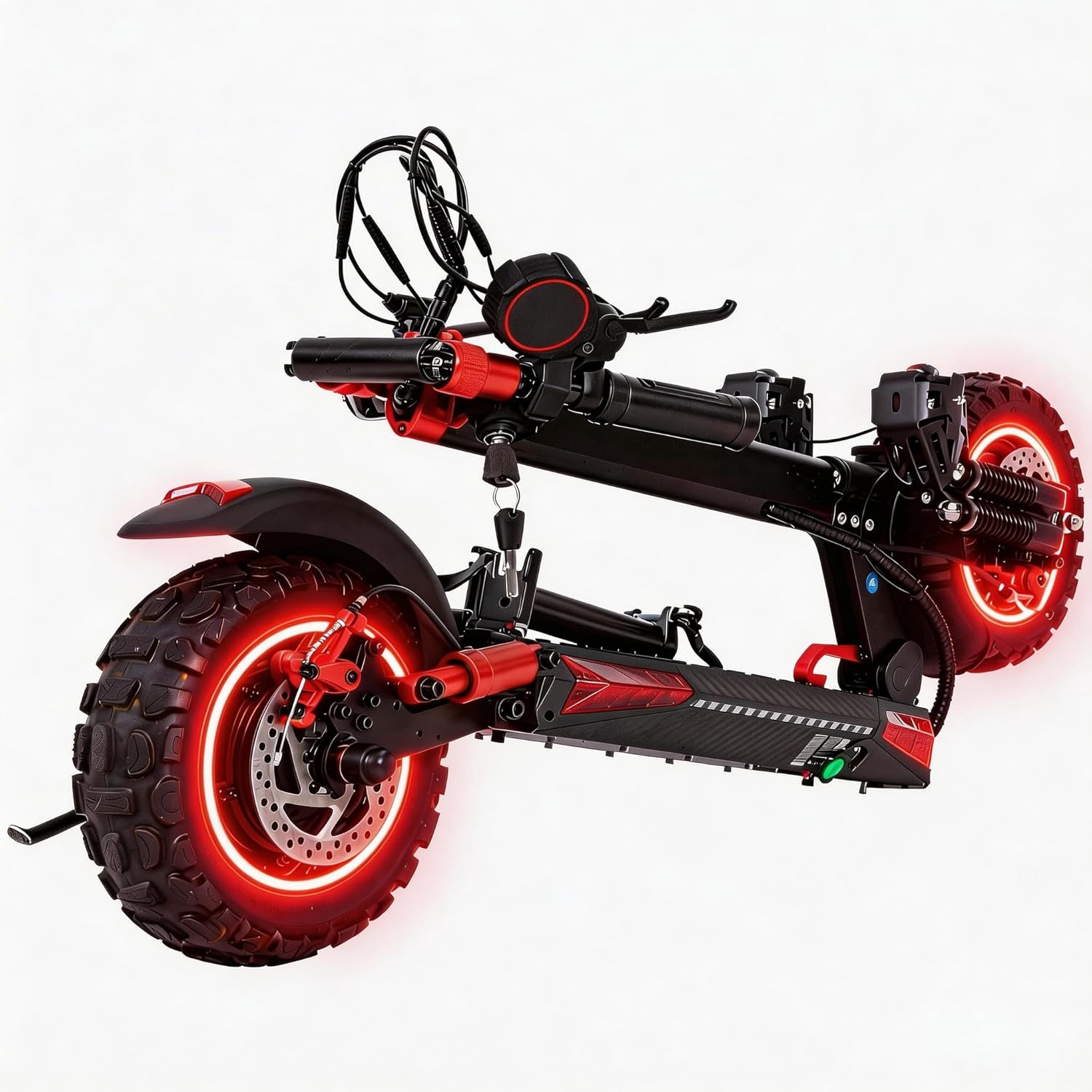 Fast Electric Scooter for Adults, 1200W Motor 34 MPH Off-Road E Scooter with Seat, 48V 18AH Long-Range Battery Up to 31 Miles, Dual Suspension & Dual Braking System Folding