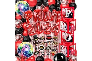 MOVINPE Prom Decorations 2024 | Red and Black Party Supplies
