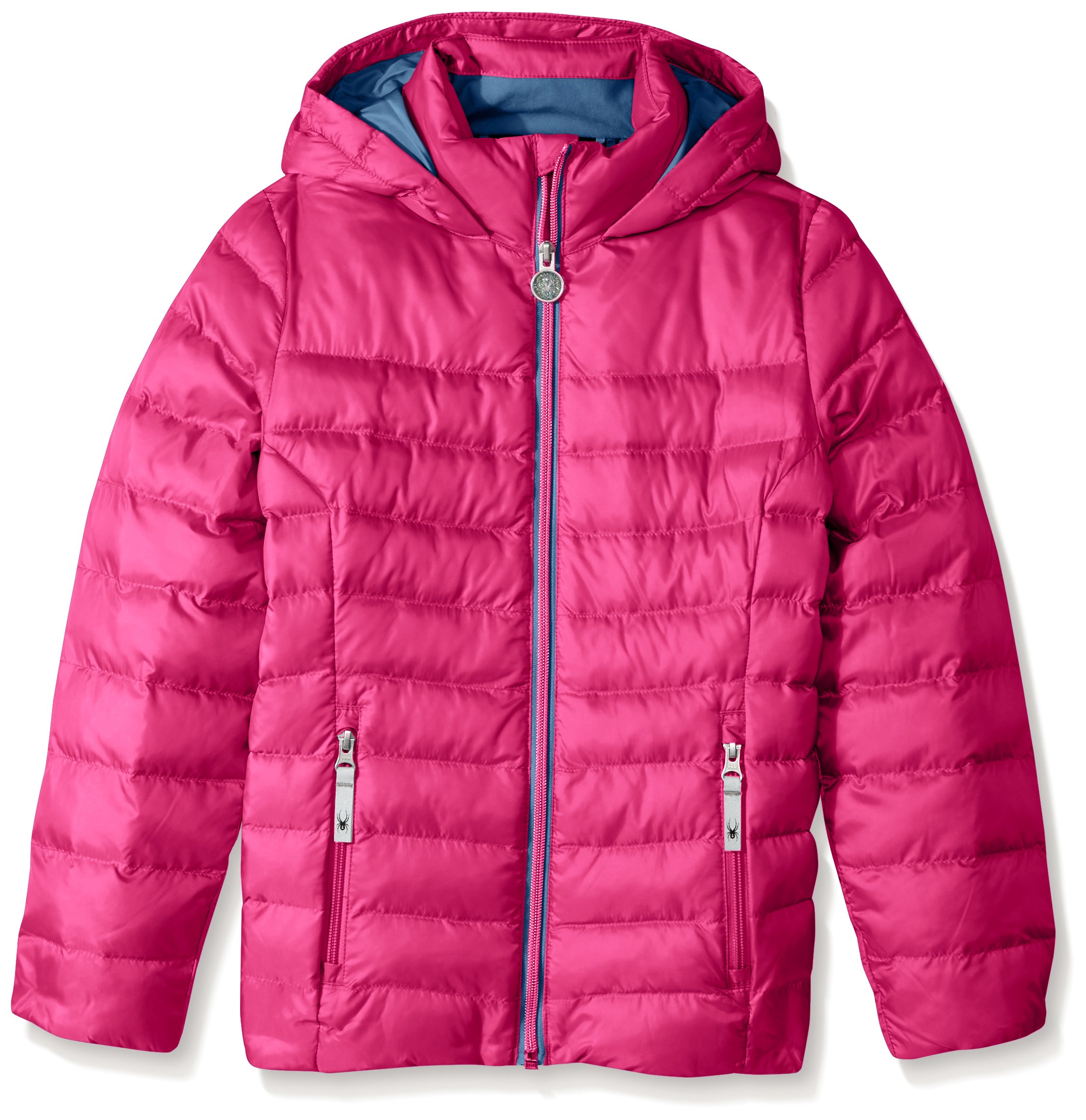 Spyder Girl's Timeless Hoody Down Jacket, Raspberry, Large