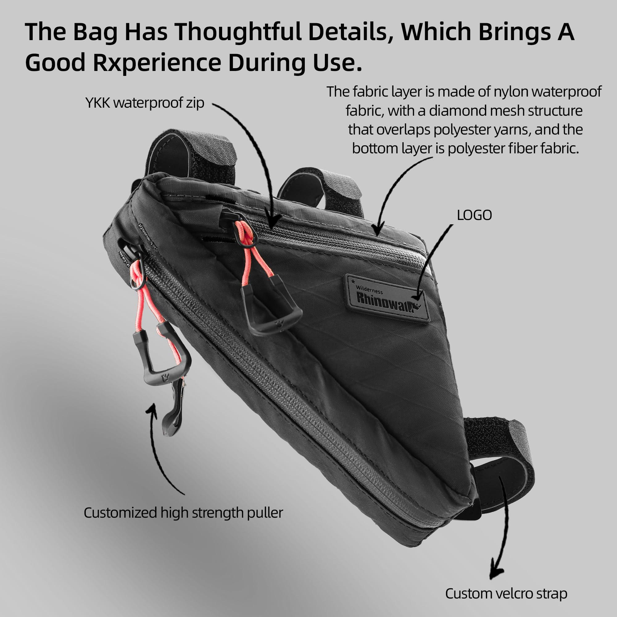 Borsa Triangolare Per Bicicletta Rhinowalk – Per Tubo Superiore, Impermeabile, Ideale Per Touring