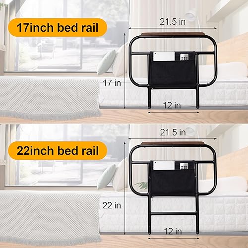 Miniatura 3 de Riel de cama atornillado para cama ajustable, apto solo para tabla de madera, 1 unidad, 22 pulgadas de altura