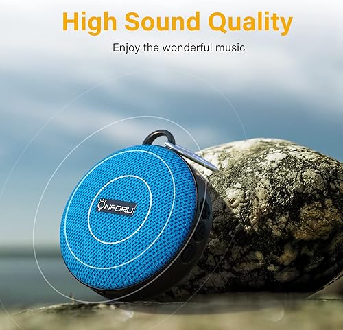 Miniatura 7 de Onforu Altavoz Bluetooth para bicicleta con soporte para bicicleta, altavoces inalámbricos portátiles de viaje para ducha con sonido fuerte,