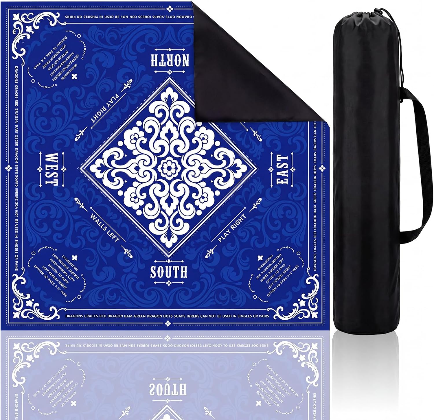 American Mahjong Mat with Rule & Black Carrying Bag, 31.5" x 31.5"