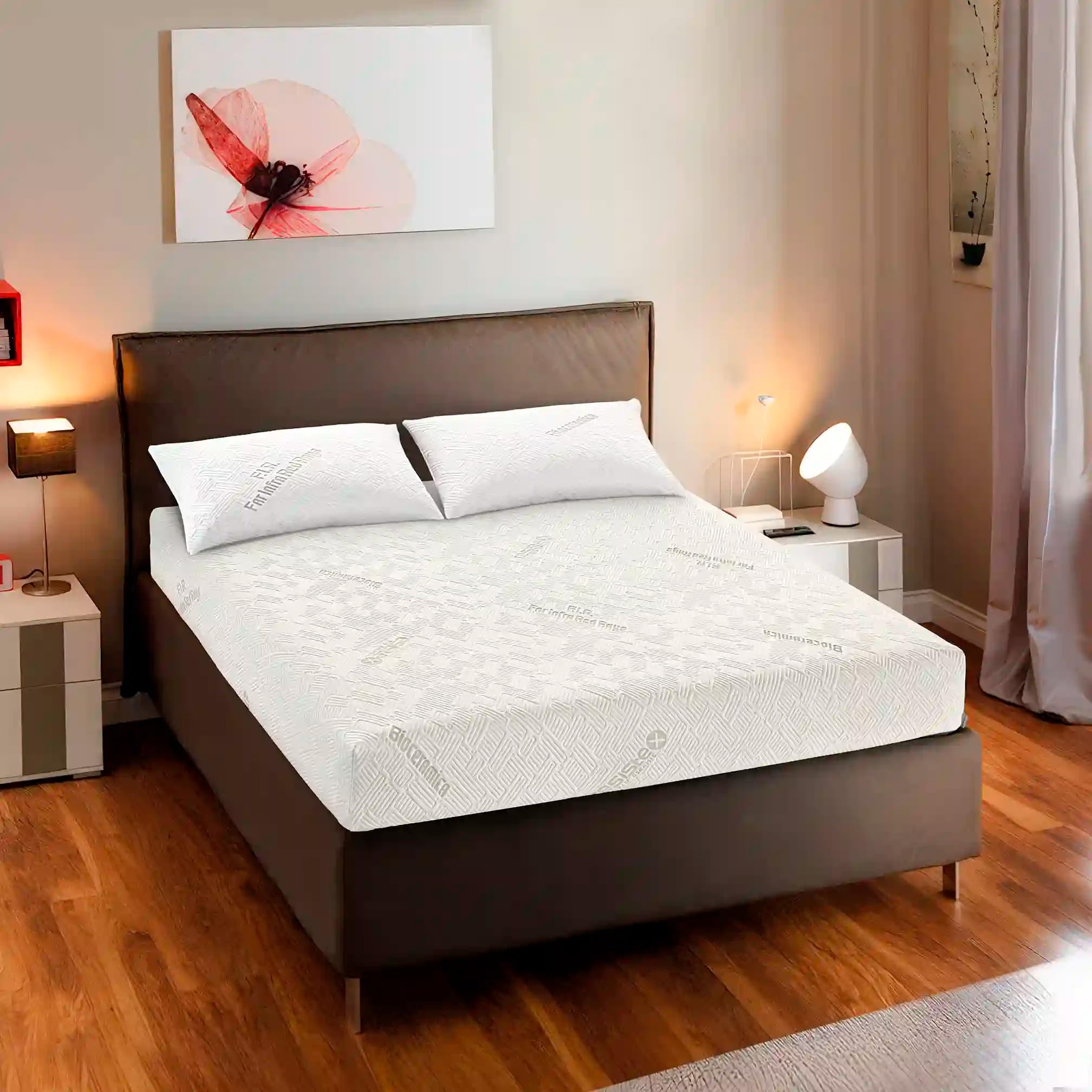 Bonazzi Home, due federe, coppia di federe per cuscino con tecnologia FIR, per un benessere di tutto il corpo, 100% MADE IN ITALY